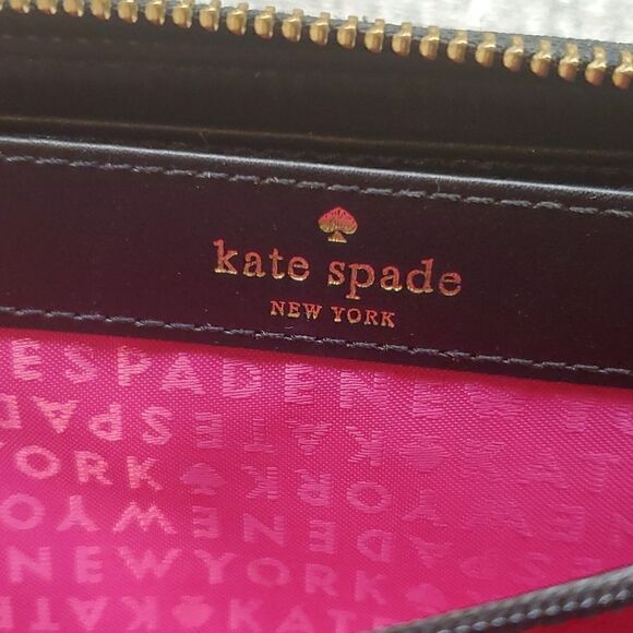 KATE SPADE Black Leather Zip Around Wallet - Picture 6 of 6